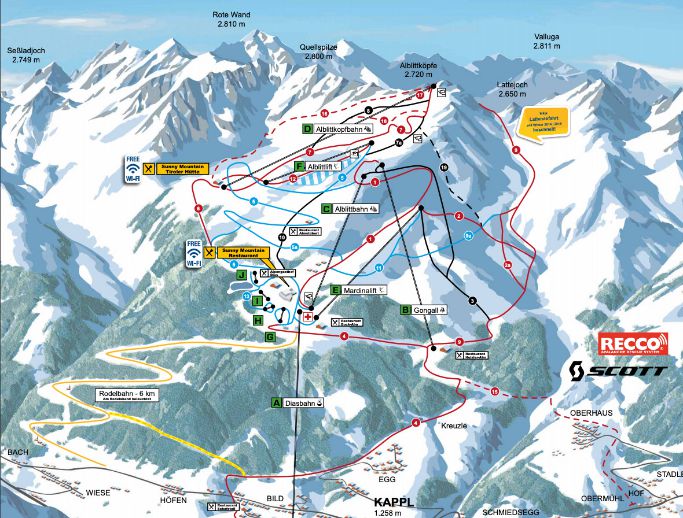 Skigebiete :: See, Kappl, Ischgl, Galtür, Silvretta-Region