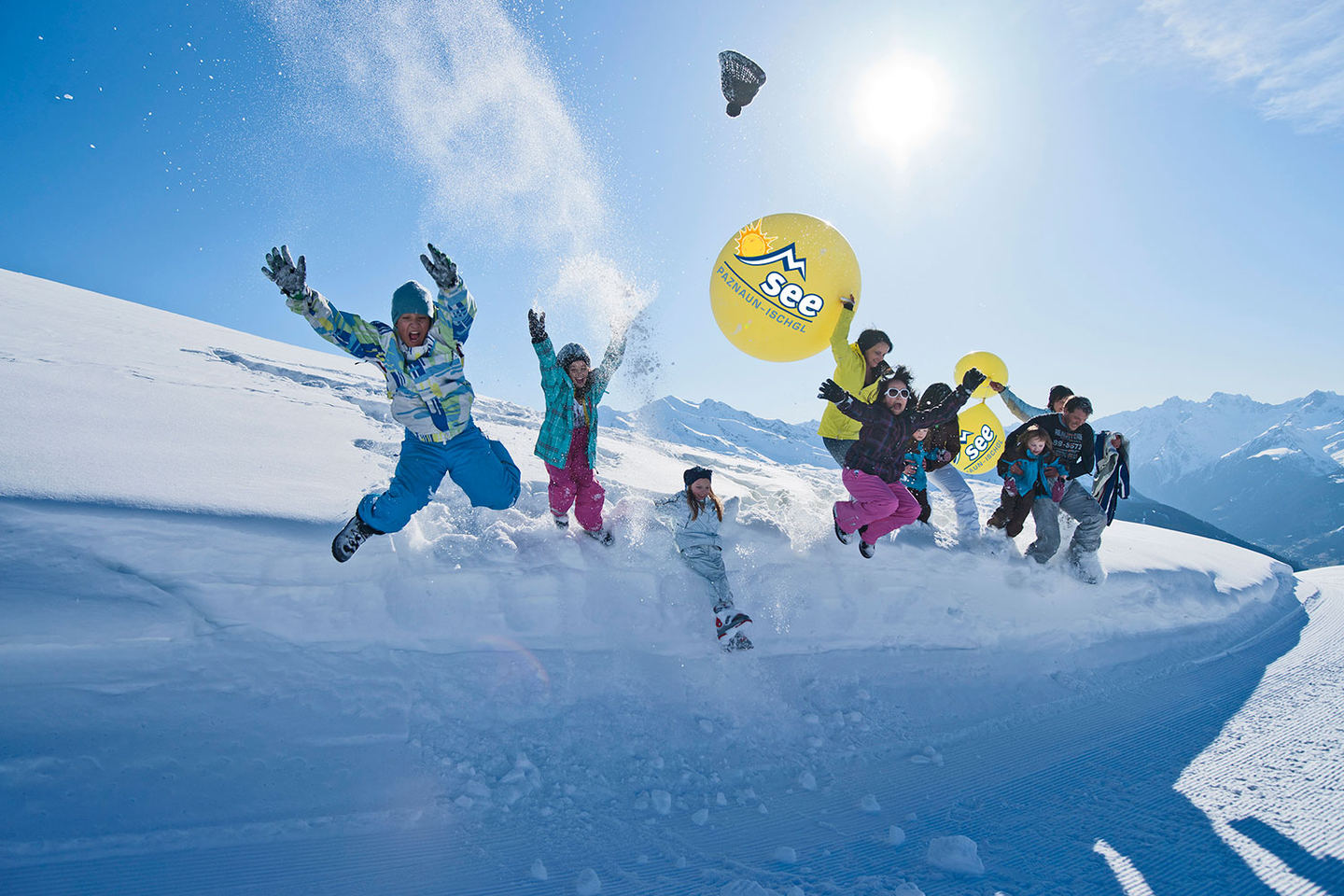 Kids on a ski holiday in See, Ischgl-Paznaun