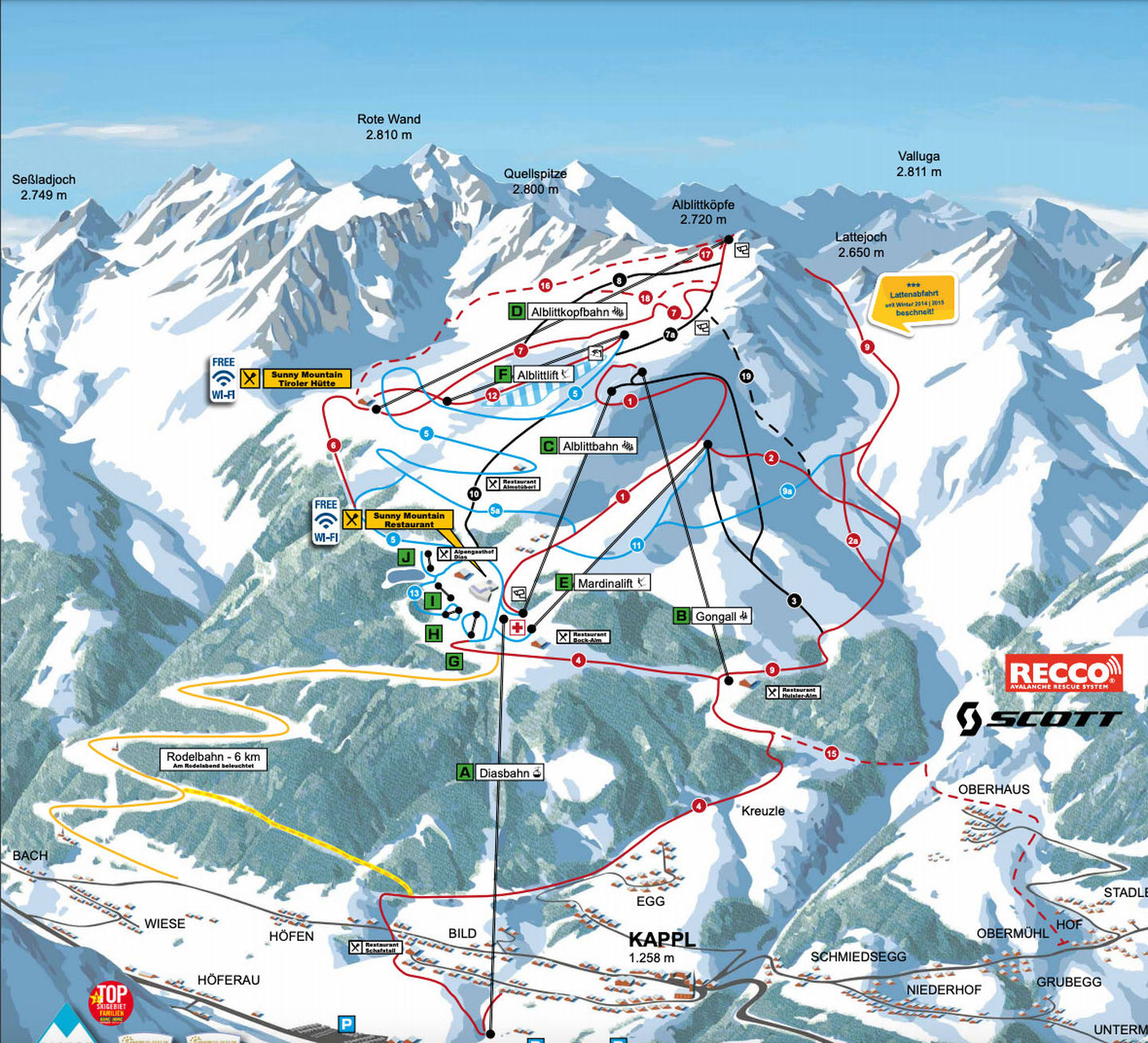 Ski areas :: See, Kappl, Ischgl, Galtür, Silvretta region