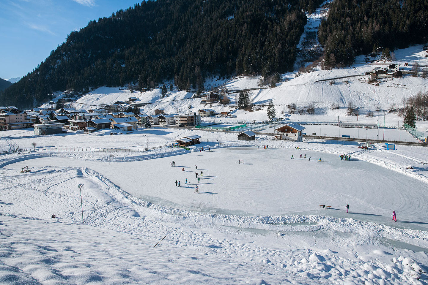 Ice skating on a winter holiday in See