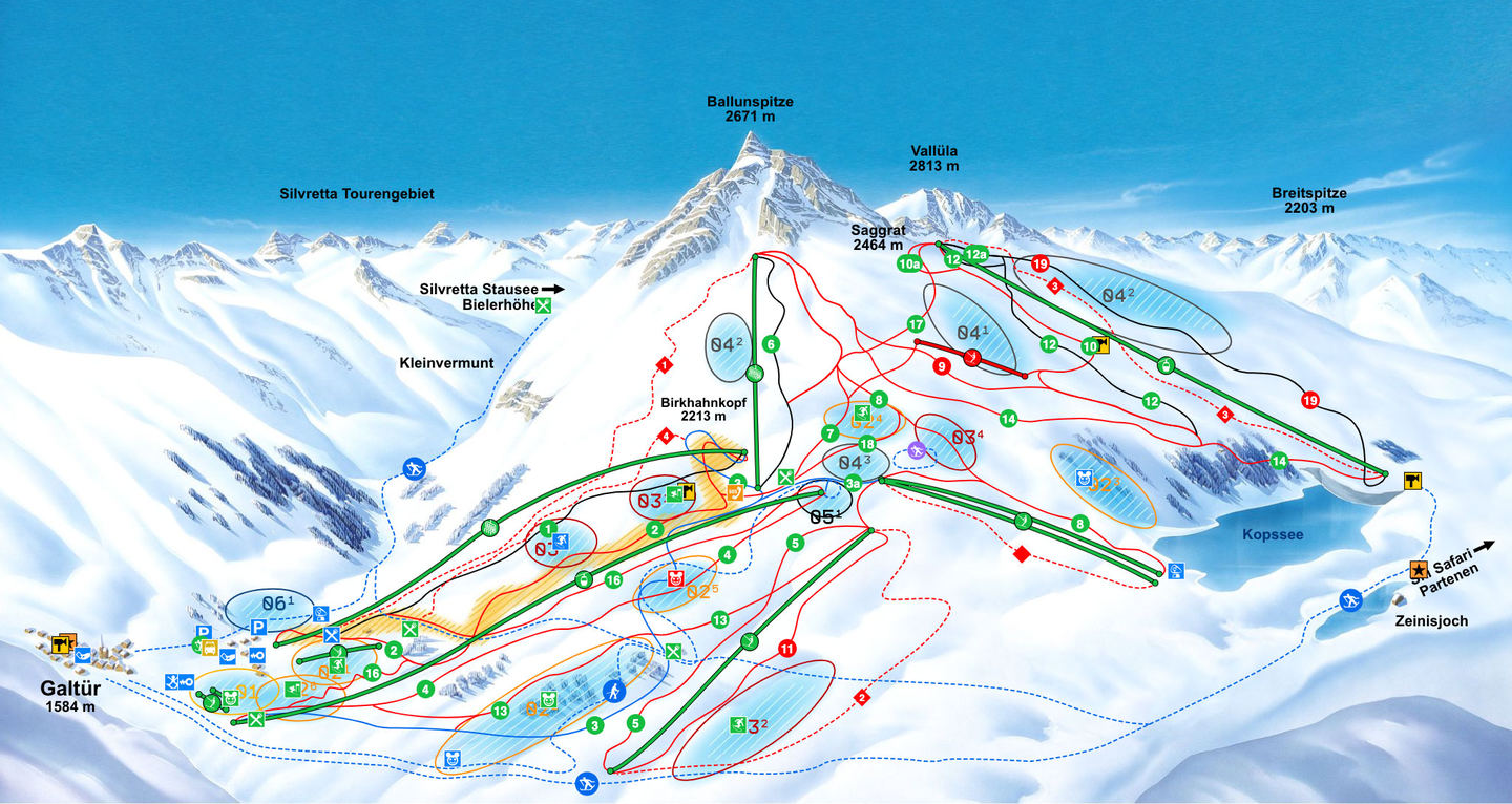 Ski areas :: See, Kappl, Ischgl, Galtür, Silvretta region