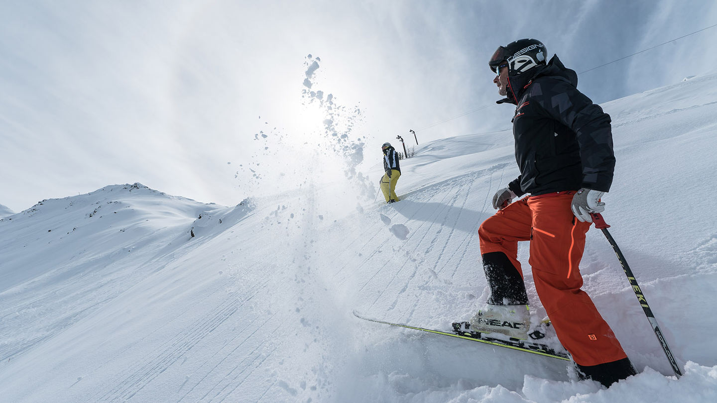 Skier in deep snow